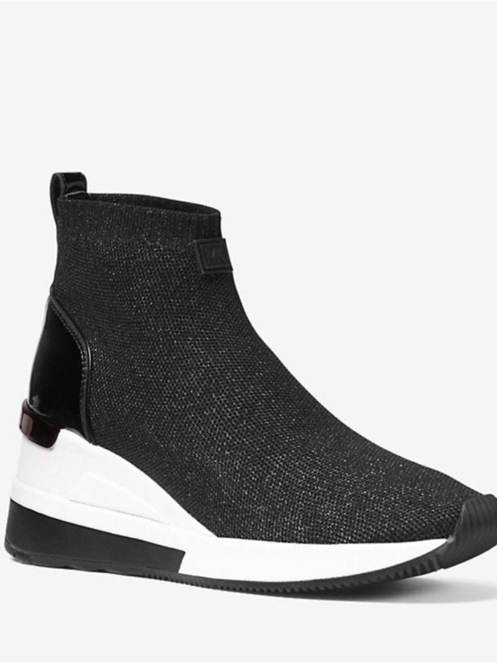 Michael Kors Skyler Black Glitter Sock Sneakers